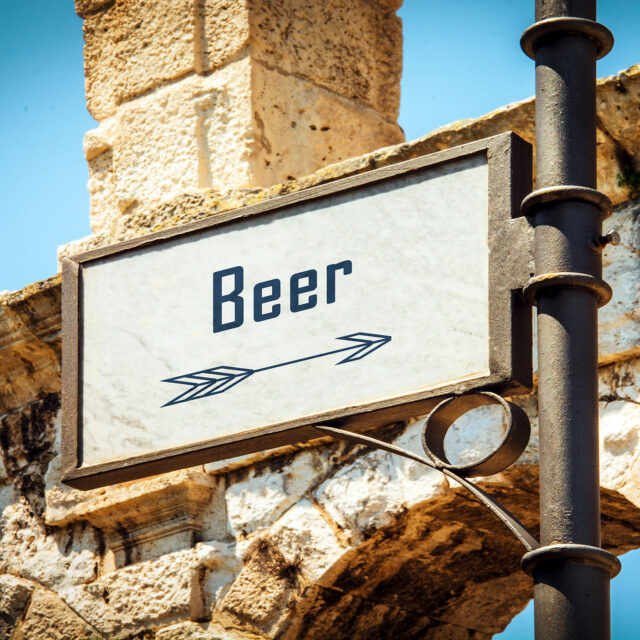 Street Sign the Direction Way to Beer