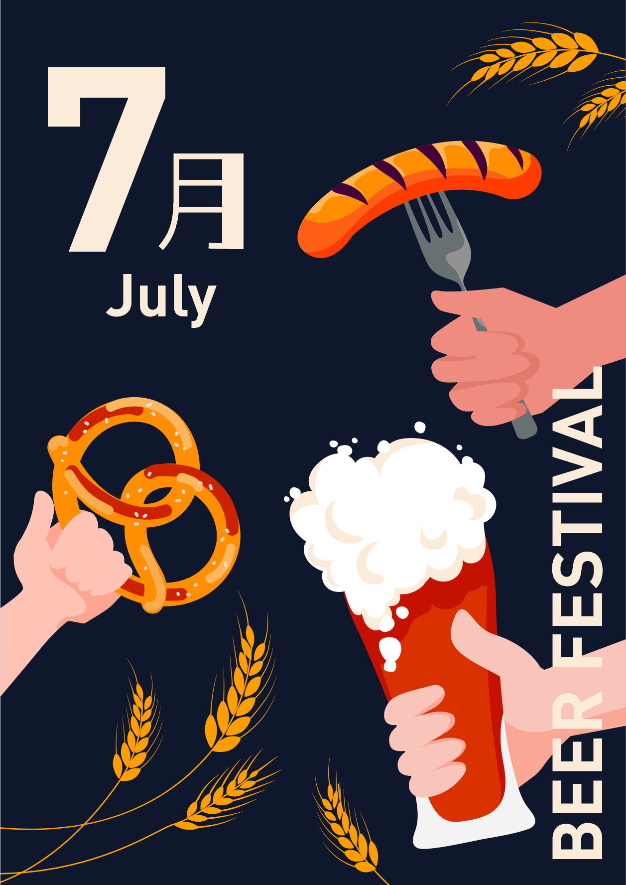Beer festival creative poster flyer cover design template set. Oktoberfest party flyer background with beer mugs, pretzels and sausages. Happy Oktoberfest beer festival celebration templates .Vector